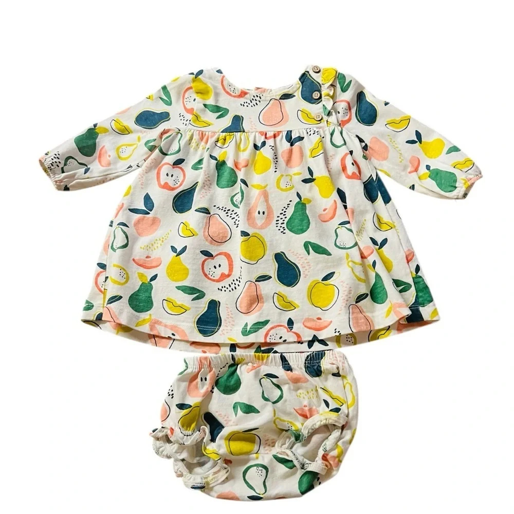 Oliver & Rain Colorful Fruit Print Kids Matching Set Size 6 Months